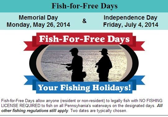 State Free Fishing Days Begin with Memorial Day