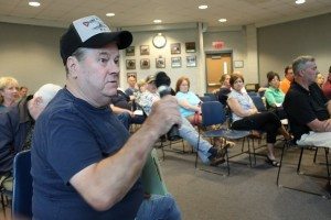 A resident speaking at the meeting. Credit: Kelly Armstrong/LevittownNow.com