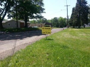Signs notifying residents of milling and paving taking place  Image Credit: Jeff Bohen LevittownNow.com 