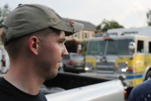 Marine Sgt. Zachary Boone outside his family home in Middletown on Sunday evening. Credit: Tom Sofield/LevittownNow.com