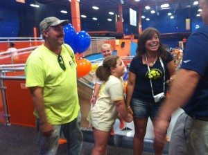 Felicia, and her family, celebrating being cancer free at Sky Zone's event for Alex's Lemonade Stand. Credit: Amanda Kuehnle/LevittownNow.com