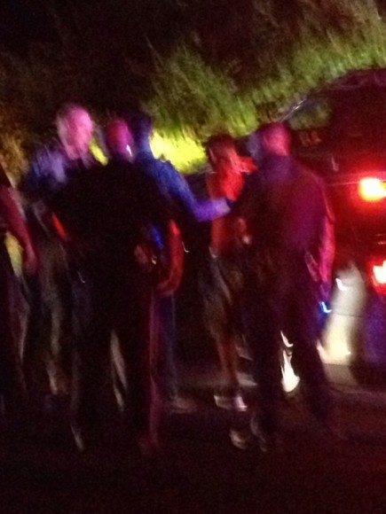 The suspect being taken into custody.  Credit: Cheryl Alysia/Submitted