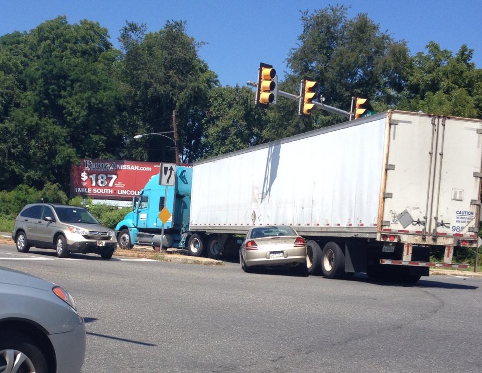 Accident Blocks Traffic at Busy Intersection