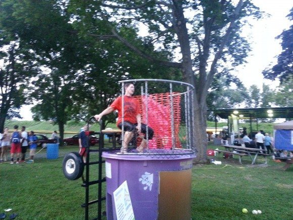 Elected officials volteered to be dunked by residents  attending NNO.  Image Credit: Jeff Bohen 