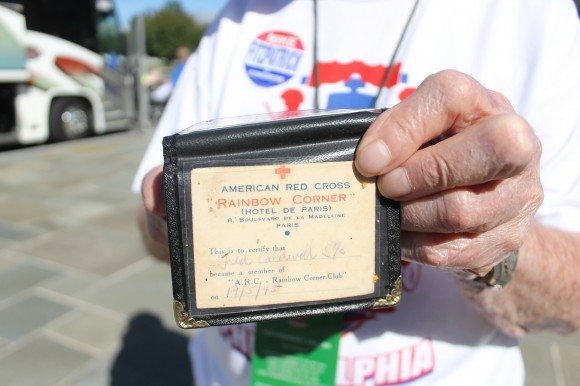 Veteran Fred Caldwell's Red Cross card from after his time in the service ended. Credit: Tom Sofield/LevittownNow.com