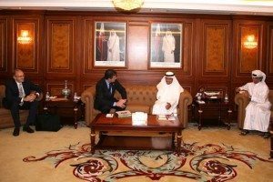 Congressman Mike Fitzpatrick (PA-8) meets with Abdullah Saleh al-Khulaifi, Qatari Minister of Labor & Social Affairs, during his five day official visit to Turkey, Qatar and Syria. Credit: Fitzpatrick Campaign