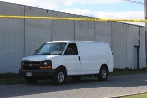 The white van the men arrived in, according to police. Credit: Tom Sofield/LevittownNow.com