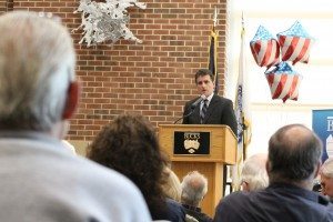 Congressman Mike Fitzpatrick speaking during the debate. Credit: Tom Sofield/LevittownNow.com