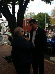 Image Credit: Jeff Bohen LevittownNow.com Rep. Mike Fitzpatrick engaging community members at Bristol Day.