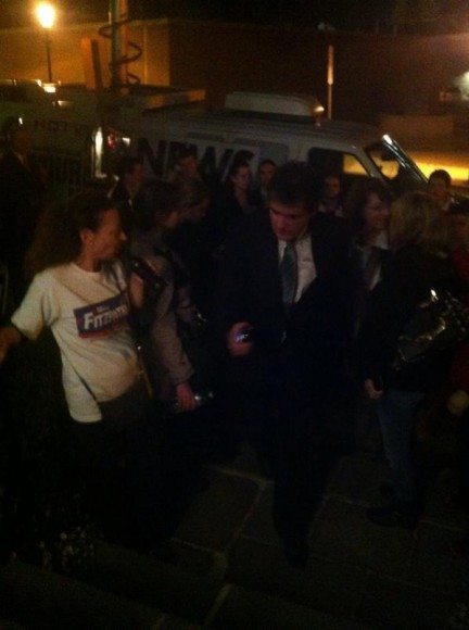 Fitzpatrick walking into his party in Doylestown Tuesday evening. Credit: Amanda Kuehnle/LevittownNow.com