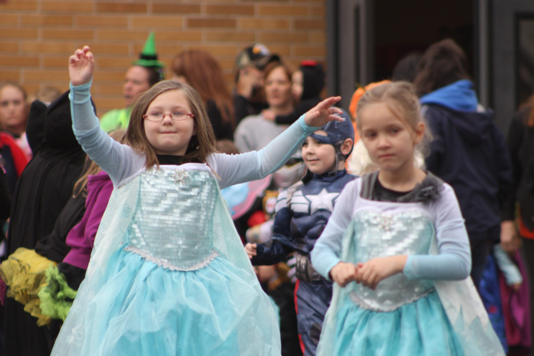 Kids At Elementary School Celebrate Halloween In Costume