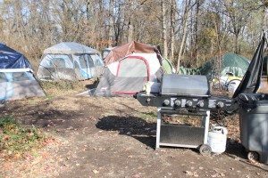 A homeless camp in Bristol Township.  Credit: Tom Sofield/LevittownNow.com