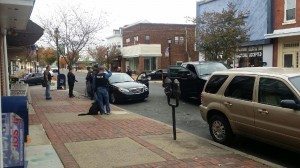 Police at the scene of the arrests.  Credit: Joseph Nocito/Submitted