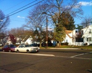The view of Penndel Borough's Council President home and car, both of which residents testify hold cameras used for watching Kowalchik's service station. Credit: Amanda Kuehnle/LevittownNow.com