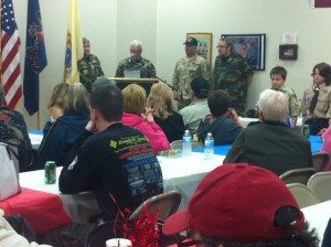 Organizers of the event spoke to a packed crowd on Veteran's Day in Bristol on Tuesday. Credit: Amanda Kuehnle/LevittownNow.com