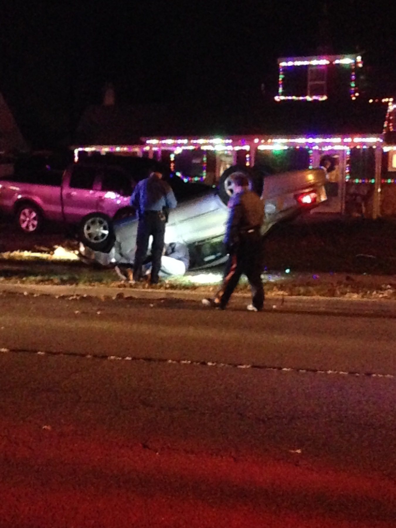 Car Overturns, Man Injured In Levittown