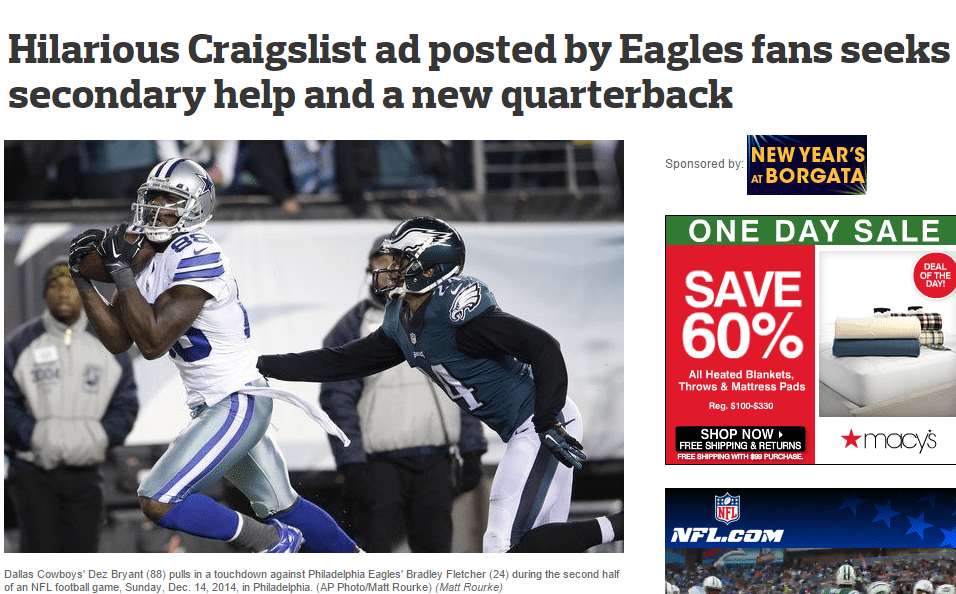 Eagles Fan Seeks ‘Help’ For Team By Posting Hilarious Help Wanted Ad