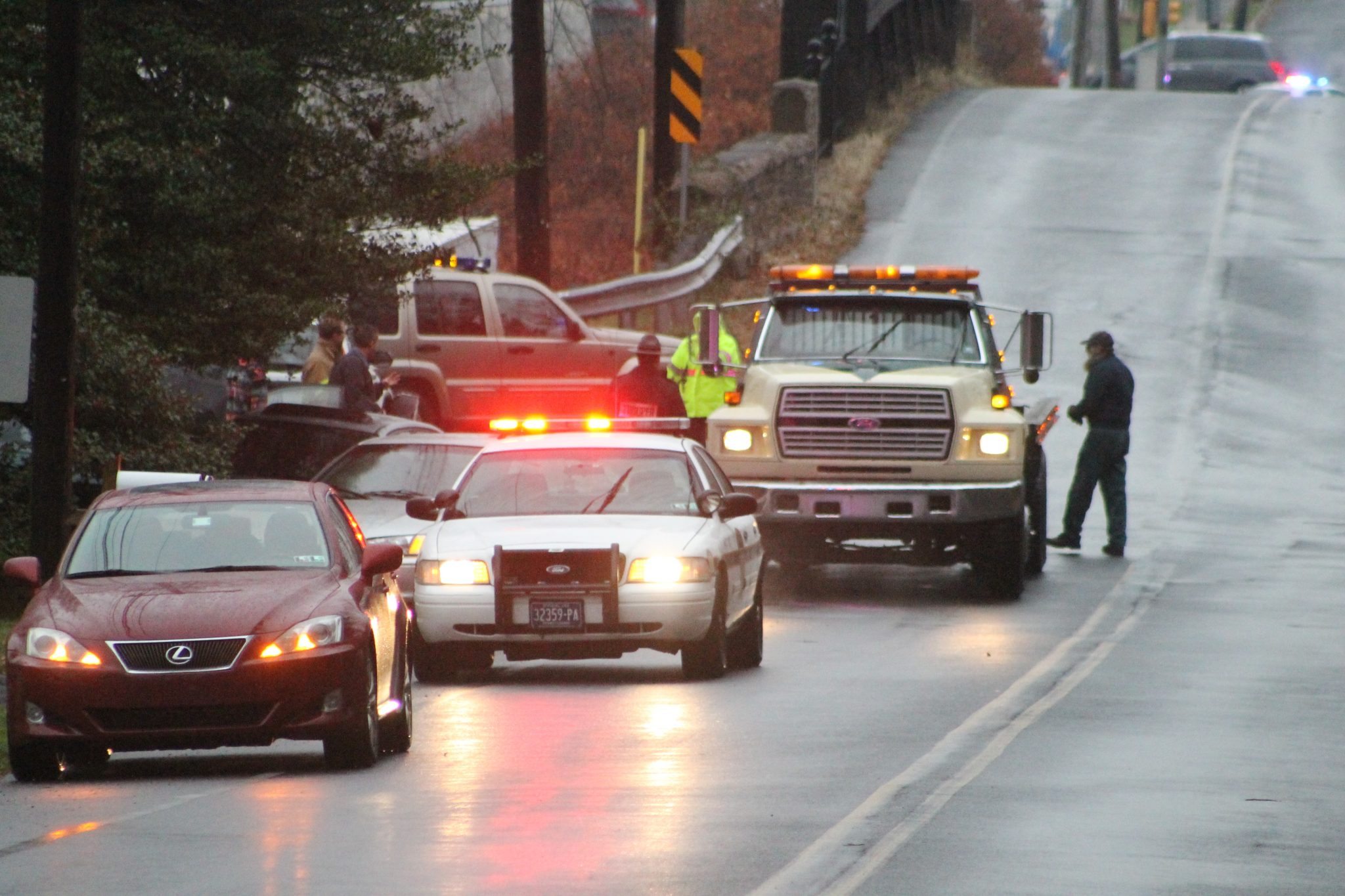 Accident Causes Road Closure In Langhorne Manor