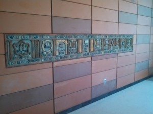 Some of the Mercer tiles in the new courthouse. Credit: County of Bucks