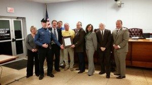 Law Enforcement accepts the proclamation from Bristol Twp. Council. Credit: Bristol Township