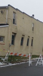 A photo of the wall in the hours before the collapse.  Credit: Amy Mazz