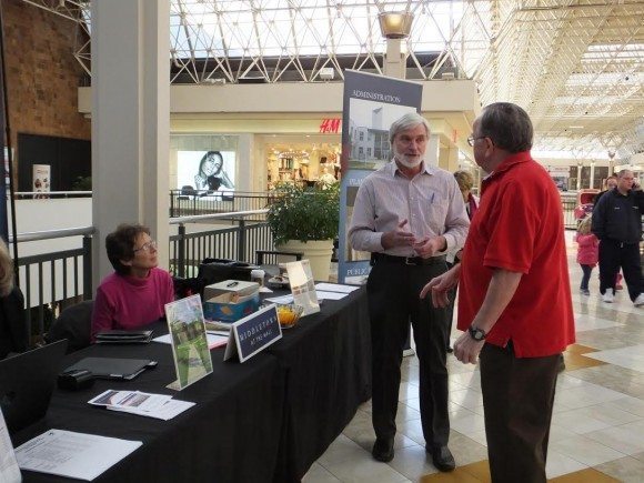 A resident speaks with Middletown Director of Zoning, Planning and Engineering Pat Duffy. Credit: Middletown Township