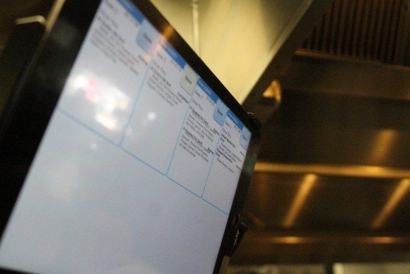 A computer screen in the kitchen displays orders for the cooks.  Credit: Tom Sofield/LevittownNow.com