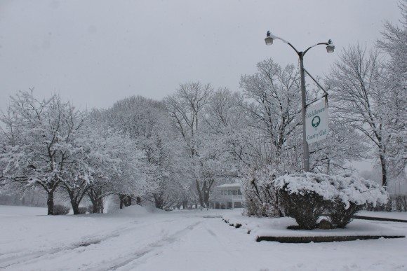 Snow outside the Middletown Country Club, which sits in both Langhorne and Middletown.  Credit: Tom Sofield/LevittownNow.com