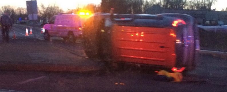 Vehicle Overturns In Falls Twp. Crash