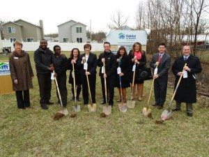Photo, left to right: Habitat for Humanity of Bucks County board member Heath Dumack; First Federal of Bucks County Board Vice Chairman Mark Worthington; First Federal of Bucks County President and CEO Jeane M. Coyle; Habitat for Humanity of Bucks County Executive Director Florence Kawoczka; homeowners Imani, George and Lucy Mbugua; Bucks County Commissioners Chairman Rob Loughery; First Federal of Bucks County Bristol Branch Manager Patty Samuels.