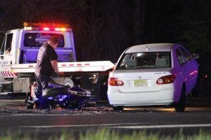 The crash scene in Falls Township. Credit: Tom Sofield/LevittownNow.com