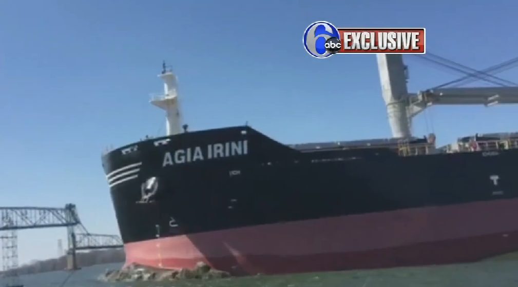 Massive Cargo Ship Runs Aground
