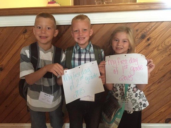 Noah and Kaiden's 1st day of 2nd grade and Lilys 1st days of 1st grade! Credit: Submitted