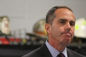 State Rep. Steve Santarsiero recalling 9/11 memories at an event in 2015.  Credit: Tom Sofield/LevittownNow.com