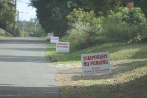 No parking signs around the shrine.  Credit: Tom Sofield/LevittownNow.com