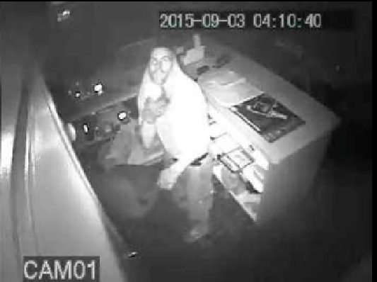Burglary Suspect Looks Right Into Surveillance Camera