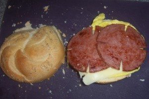 Pork roll on top of a sandwich. Credit: Wikimedia