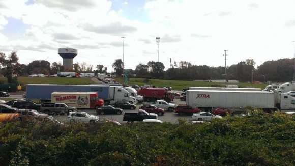 Traffic at the interchange. Credit: Tom Sofield/LevittownNow.com