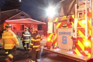 Firefighters at the scene of the blaze. Credit: Tom Sofield/LevittownNow.com