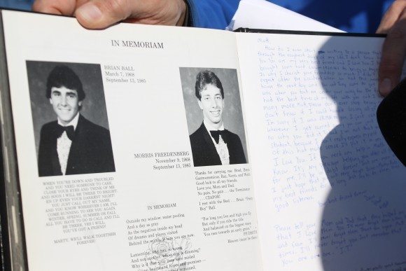 A yearbook remembrance page for two of the victims.  Credit: Tom Sofield/LevittownNow.com