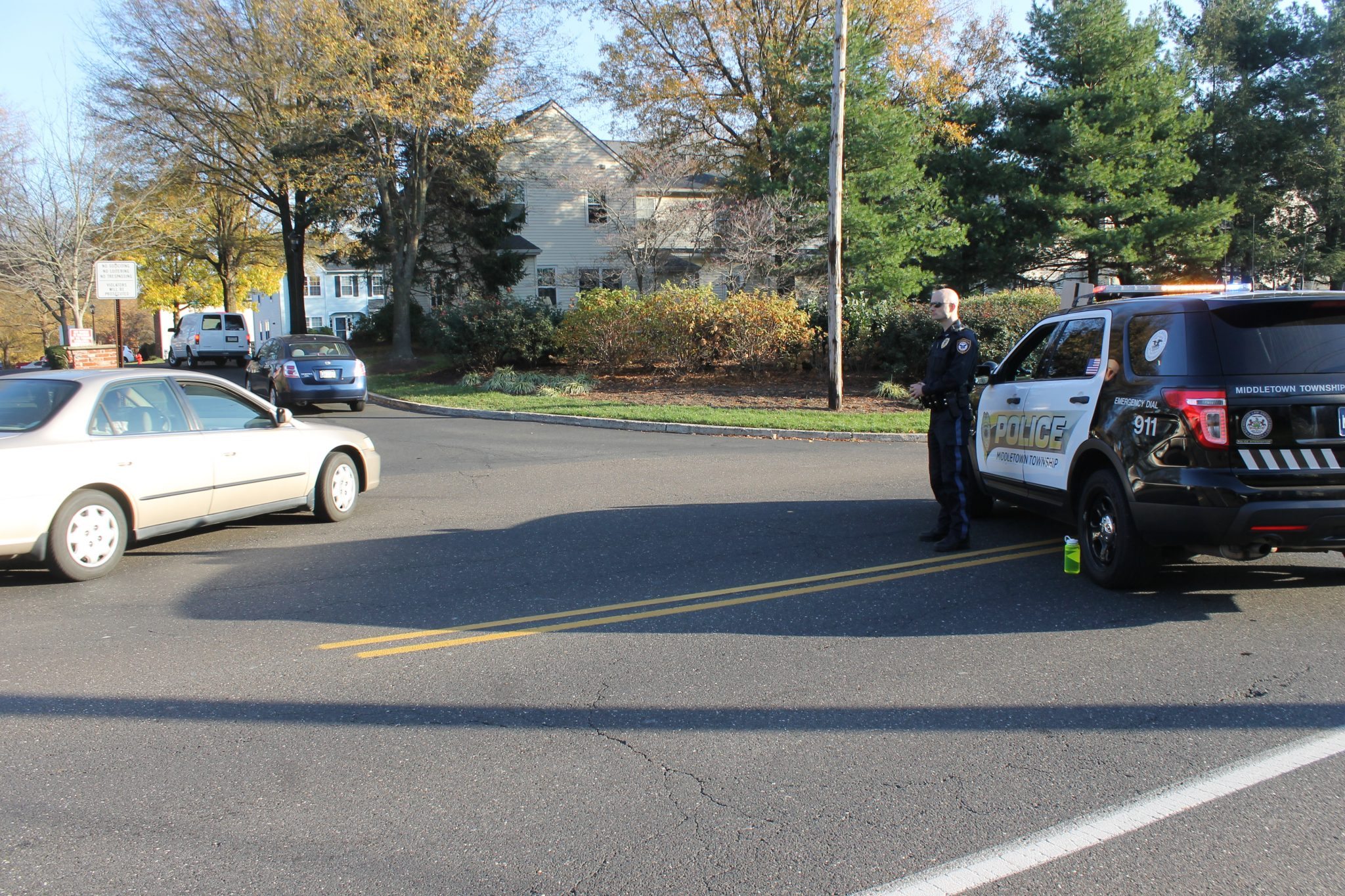 Car Shears Utility Pole, Closing Busy Road