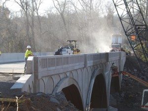 Crews working on the bridge this week. Credit: Stephen Grosso/Submitted