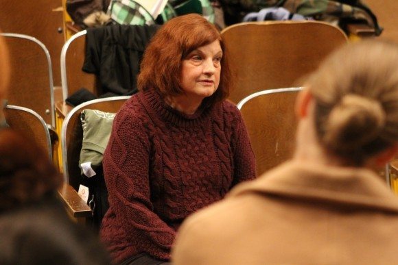 Ann Kelsey speaking to Pennsbury students. Credit: Tom Sofield/LevittownNow.com