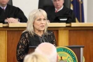 Diane Ellis-Marseglia giving her inauguration speech. Credit: Tom Sofield/LevittownNow.com