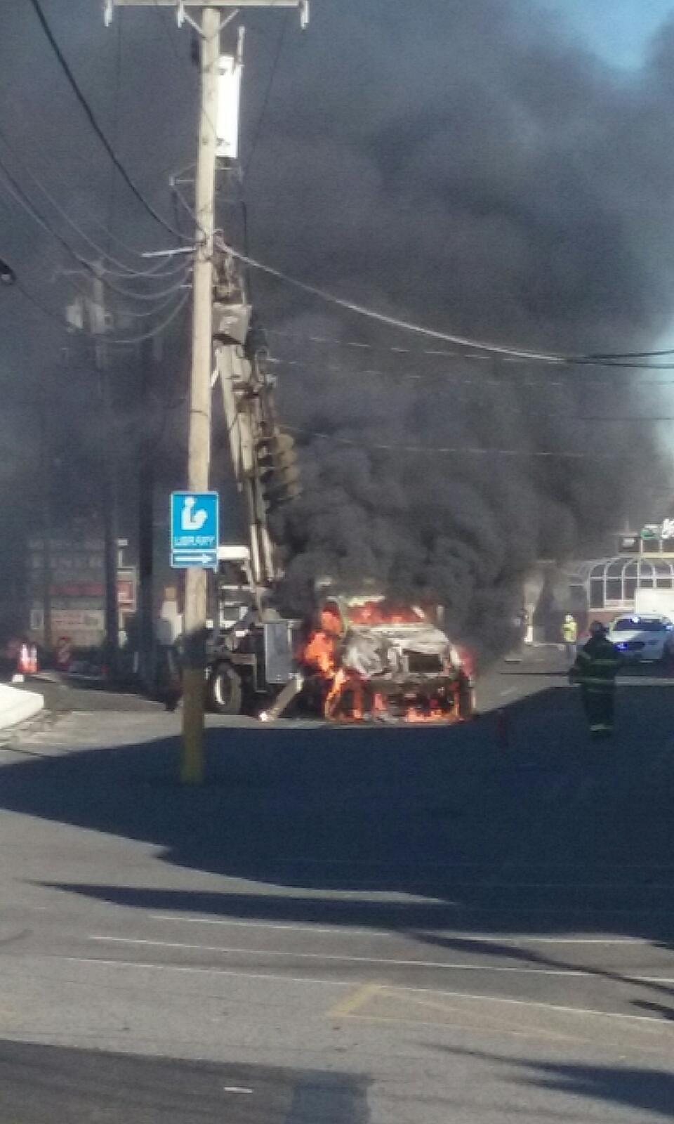 UPDATED: Work Truck Engulfed In Flames Along Route 13