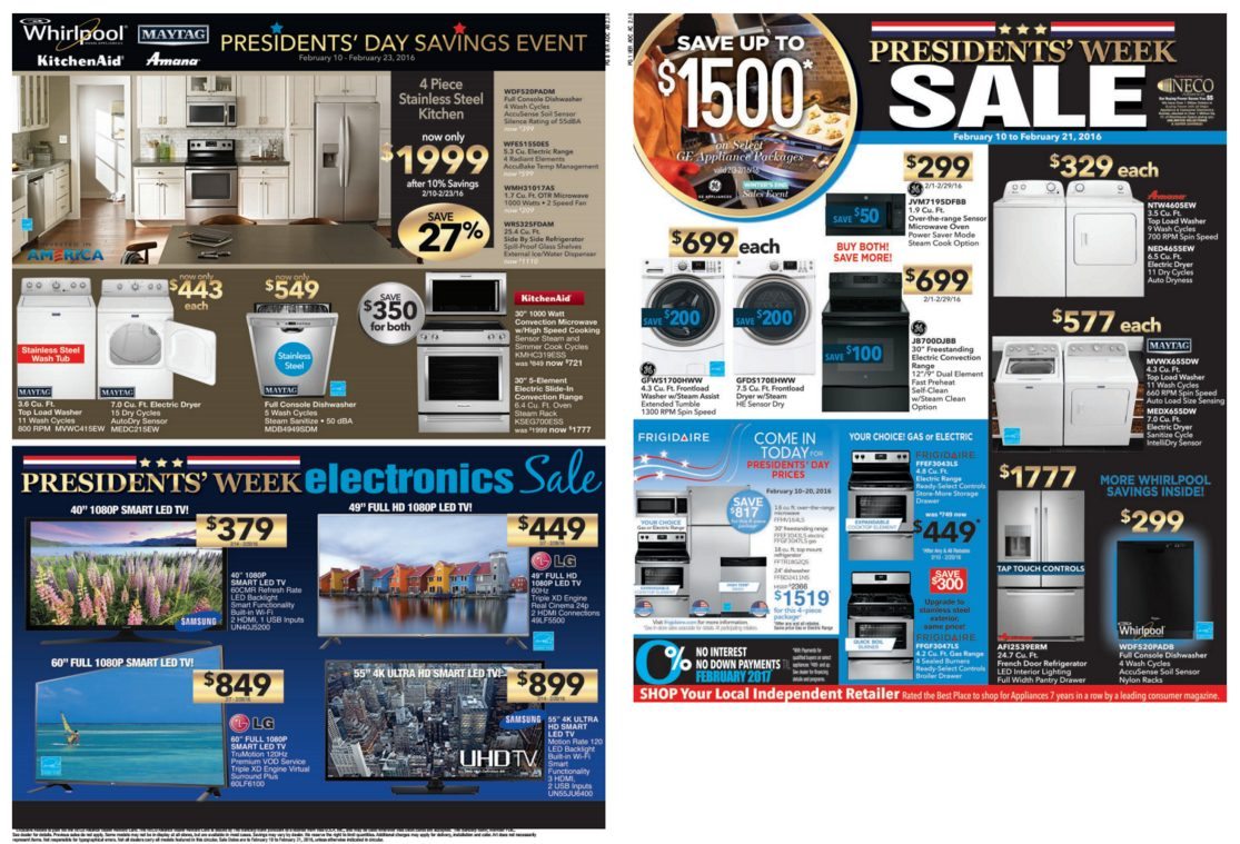 Presidents’ Day Sale At Blonder’s Discount Appliance Center