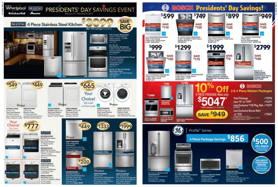 Presidents’ Day Sale At Blonder’s Discount Appliance Center