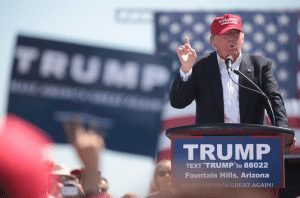 Donald Trump speaking before supporters at a recent rally in Arizona. Credit: Gage Skidmore
