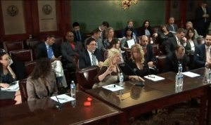 Teresa Bidwell, a resident of Middletown, speaks during Monday's hearing. Credit: PCN