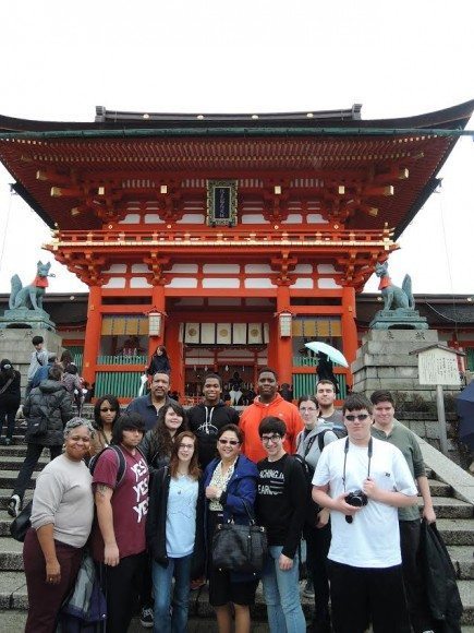students outside Sensoji Temple. Credit: Bristol Township School District